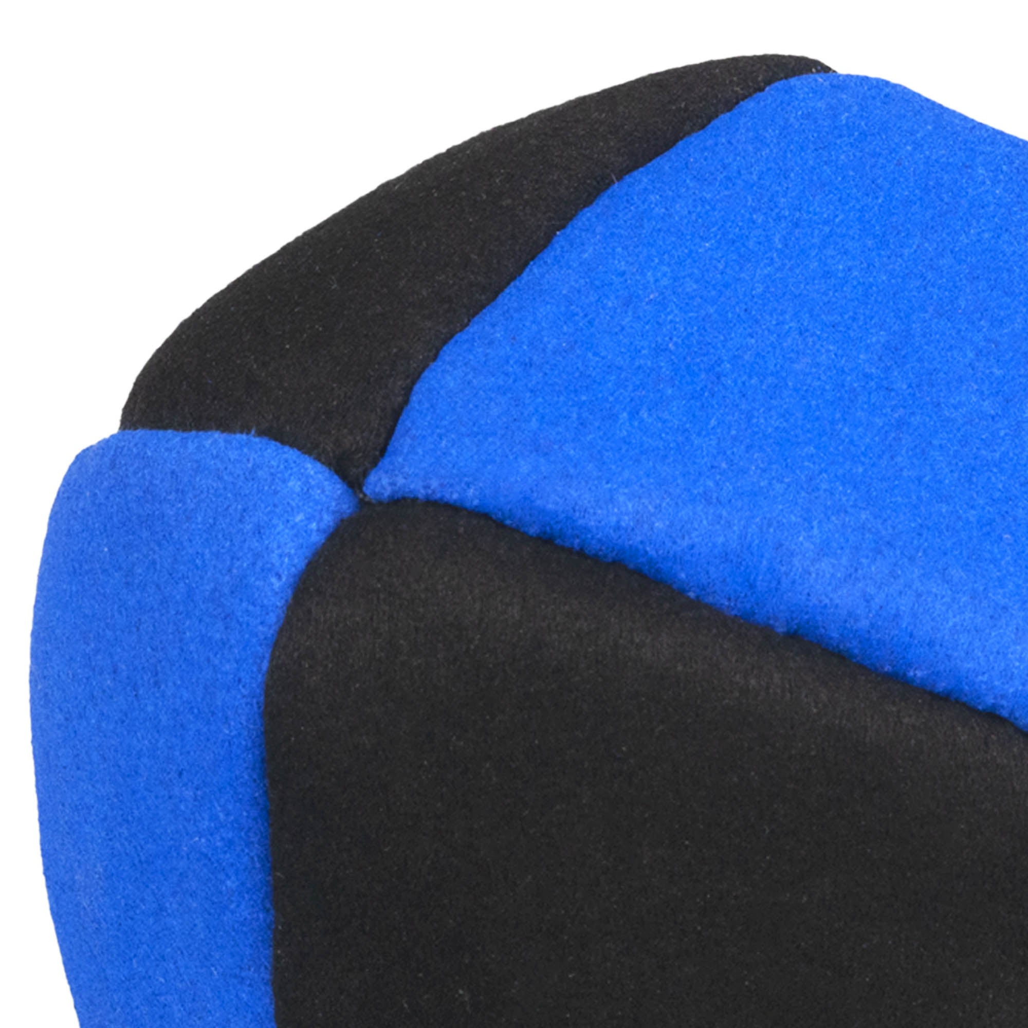 Blue and black stitching close up