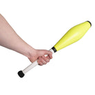 Yellow delphin juggling club in hand