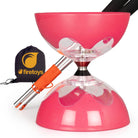 Pink hyperspin diablo with aluminium hand sticks and firetoys bag