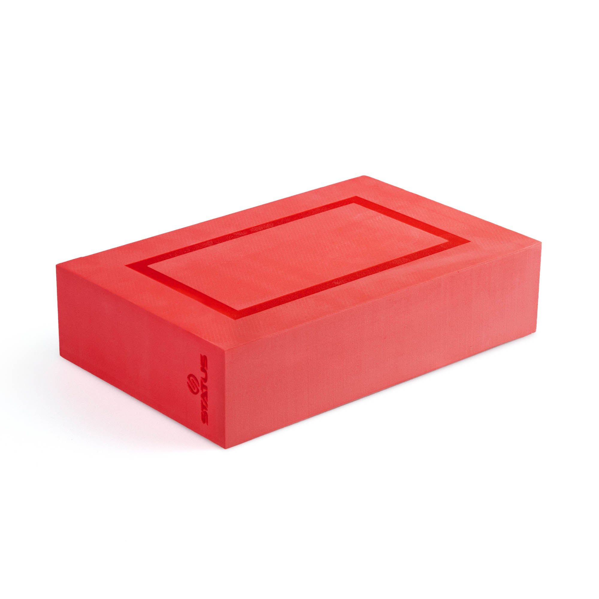 Status foam cigar box in red laying at angle