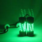 TriX 3.0 glowing green, illuminating surrounding, you can see the cords are adjustable.