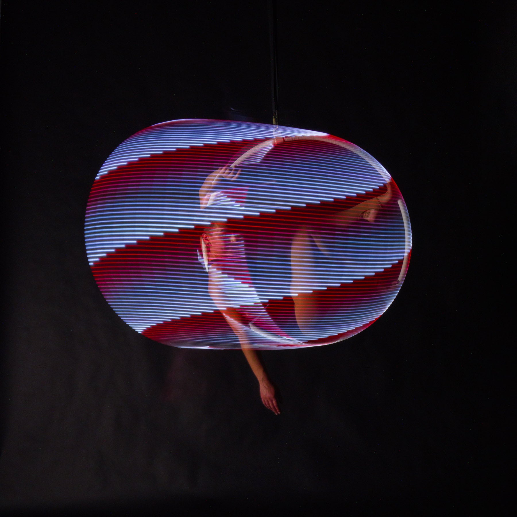 Action shot on glowing hoop