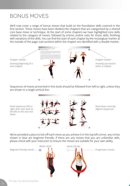 sling bible page showing how the moves are demonstrated